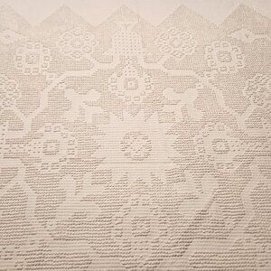 Chenille white twin bedspread vintage